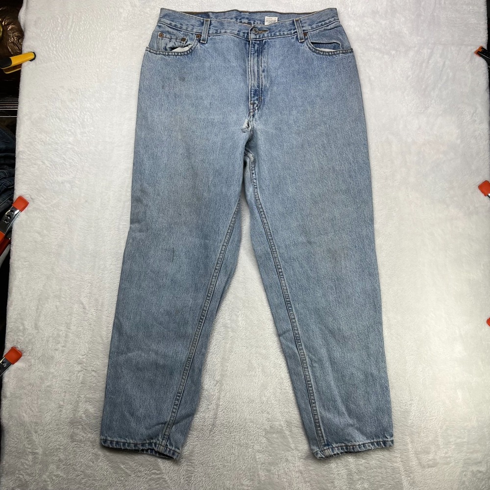Levi's 550 Tapered Leg Jeans Womens 16 Blue Denim Relaxed Fit Classic - 33X27